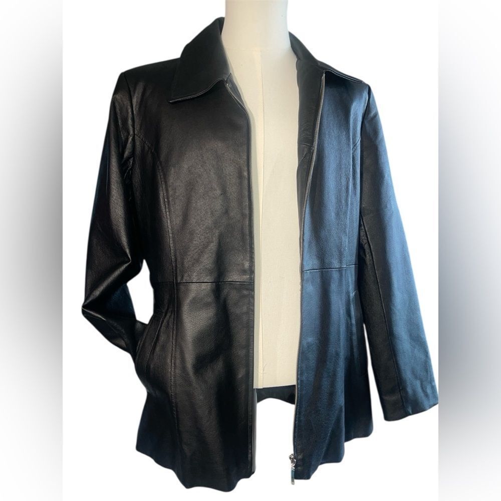 Oscar Piele Perfect Leather Black Genuine Leather Jacket Pockets Lined Xl